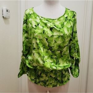 Michael Kors light green floral blouse